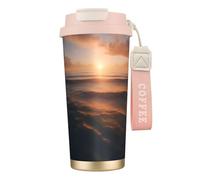 nanger Beautiful Sunrise Ocean 316 Stainless Steel Insulated Coffee Mug Vacuum Cup With Leak Proof Lid, Keep Hot Or Cold