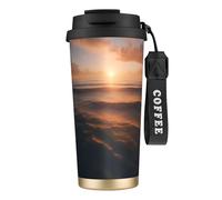 nanger Beautiful Sunrise Ocean 316 Stainless Steel Insulated Coffee Mug Vacuum Cup With Leak Proof Lid, Keep Hot Or Cold