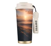 nanger Beautiful Sunrise Ocean 316 Stainless Steel Insulated Coffee Mug Vacuum Cup With Leak Proof Lid, Keep Hot Or Cold