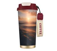 nanger Beautiful Sunrise Ocean 316 Stainless Steel Insulated Coffee Mug Vacuum Cup With Leak Proof Lid, Keep Hot Or Cold