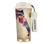 nanger Cayman Islands Flag Map 316 Stainless Steel Insulated Coffee Mug Vacuum Cup With Leak Proof Lid, Keep Hot Or Cold