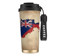 nanger Cayman Islands Flag Map 316 Stainless Steel Insulated Coffee Mug Vacuum Cup With Leak Proof Lid, Keep Hot Or Cold