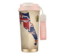nanger Cayman Islands Flag Map 316 Stainless Steel Insulated Coffee Mug Vacuum Cup With Leak Proof Lid, Keep Hot Or Cold
