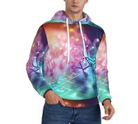 nanger Chemical Periodic Table Print Men'S Casual Hooded Sweatshirt, Thin Fleece Long Sleeve Hoodie Pullover With Pocket, Black, Medium