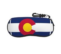 nanger Colorado State Flag Print Soft Shell Glasses Case, Zippered Protective Sunglasses Eyeglass Holder For Men Women, Black, One Size