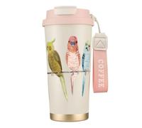 nanger Colorful Parrots On Tree 316 Stainless Steel Insulated Coffee Mug Vacuum Cup With Leak Proof Lid, Keep Hot Or Cold