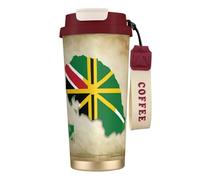 nanger Commonwealth Of Dominica Flag Map 316 Stainless Steel Insulated Coffee Mug Vacuum Cup With Leak Proof Lid, Keep Hot Or Cold