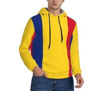 nanger Flag Of Romania Men'S Sweatshirt Hoodie Pullover, Long Sleeve Casual Hoodies With Pocket And Drawstring, Black, L