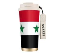 nanger Flag Of The Syrian Arab Republic 316 Stainless Steel Insulated Coffee Mug Vacuum Cup With Leak Proof Lid, Keep Hot Or Cold