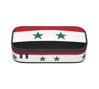 nanger Flag Of The Syrian Arab Republic Print Pencil Case Bag Big Capacity Pen Pouch, Aesthetic Stationery Organizer With Zipper