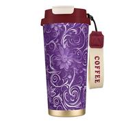 nanger Floral Swirls Ivy 316 Stainless Steel Insulated Coffee Mug Vacuum Cup With Leak Proof Lid, Keep Hot Or Cold