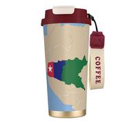 nanger Gambia Position Flag Map 316 Stainless Steel Insulated Coffee Mug Vacuum Cup With Leak Proof Lid, Keep Hot Or Cold