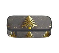 nanger Golden Glitter Christmas Tree Print Pencil Case Bag Big Capacity Pen Pouch, Aesthetic Stationery Organizer With Zipper