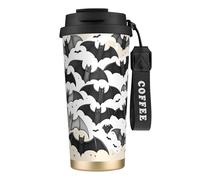 nanger Halloween Flying Bats 316 Stainless Steel Insulated Coffee Mug Vacuum Cup With Leak Proof Lid, Keep Hot Or Cold