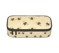 nanger Honey Bee Print Pencil Case Bag Big Capacity Pen Pouch, Aesthetic Stationery Organizer With Zipper