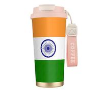 nanger Indian Flag 316 Stainless Steel Insulated Coffee Mug Vacuum Cup With Leak Proof Lid, Keep Hot Or Cold
