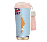 nanger Marshall Islands Flag Map 316 Stainless Steel Insulated Coffee Mug Vacuum Cup With Leak Proof Lid, Keep Hot Or Cold