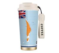 nanger Marshall Islands Flag Map 316 Stainless Steel Insulated Coffee Mug Vacuum Cup With Leak Proof Lid, Keep Hot Or Cold