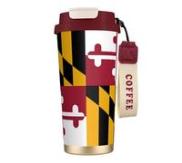 nanger Maryland State Flag 316 Stainless Steel Insulated Coffee Mug Vacuum Cup With Leak Proof Lid, Keep Hot Or Cold