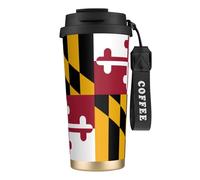 nanger Maryland State Flag 316 Stainless Steel Insulated Coffee Mug Vacuum Cup With Leak Proof Lid, Keep Hot Or Cold