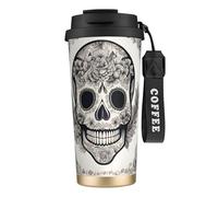 nanger Mexican Skull 316 Stainless Steel Insulated Coffee Mug Vacuum Cup With Leak Proof Lid, Keep Hot Or Cold