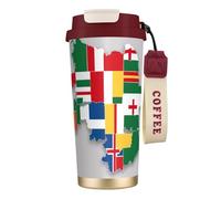 nanger North Rhine-Westphalia Flag Map 316 Stainless Steel Insulated Coffee Mug Vacuum Cup With Leak Proof Lid, Keep Hot Or Cold