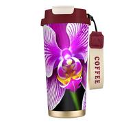 nanger Orchid Flower 316 Stainless Steel Insulated Coffee Mug Vacuum Cup With Leak Proof Lid, Keep Hot Or Cold