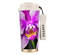 nanger Orchid Flower 316 Stainless Steel Insulated Coffee Mug Vacuum Cup With Leak Proof Lid, Keep Hot Or Cold