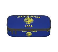 nanger Oregon State Flag Print Pencil Case Bag Big Capacity Pen Pouch, Aesthetic Stationery Organizer With Zipper