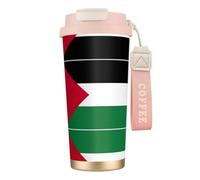 nanger Palestine Flag 316 Stainless Steel Insulated Coffee Mug Vacuum Cup With Leak Proof Lid, Keep Hot Or Cold
