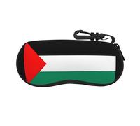 nanger Palestine Flag Print Soft Shell Glasses Case, Zippered Protective Sunglasses Eyeglass Holder For Men Women, Black, One Size