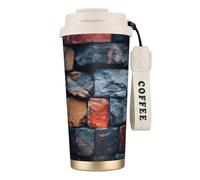 nanger Retro Stone 316 Stainless Steel Insulated Coffee Mug Vacuum Cup With Leak Proof Lid, Keep Hot Or Cold