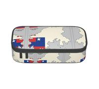 nanger Slovenia Topographic Map Print Pencil Case Bag Big Capacity Pen Pouch, Aesthetic Stationery Organizer With Zipper