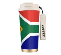 nanger South African Flag 316 Stainless Steel Insulated Coffee Mug Vacuum Cup With Leak Proof Lid, Keep Hot Or Cold