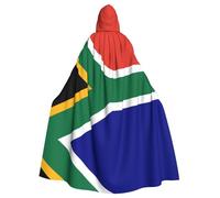nanger South African Flag Print Unisex Hooded Cloak, Adult Cosplay Costume Cape Hood Robe For Halloween Parties