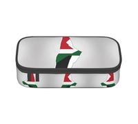 nanger State Of Palestine Flag Map01 Print Pencil Case Bag Big Capacity Pen Pouch, Aesthetic Stationery Organizer With Zipper