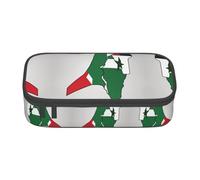 nanger State Of Palestine Flag Map02 Print Pencil Case Bag Big Capacity Pen Pouch, Aesthetic Stationery Organizer With Zipper