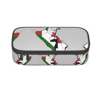 nanger State Of Palestine Topographic Flag Map Print Pencil Case Bag Big Capacity Pen Pouch, Aesthetic Stationery Organizer With Zipper