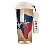 nanger Texas State Flag Map 316 Stainless Steel Insulated Coffee Mug Vacuum Cup With Leak Proof Lid, Keep Hot Or Cold