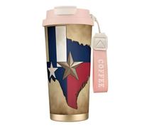 nanger Texas State Flag Map 316 Stainless Steel Insulated Coffee Mug Vacuum Cup With Leak Proof Lid, Keep Hot Or Cold