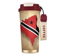 nanger Trinidad And Tobago Flag Map 316 Stainless Steel Insulated Coffee Mug Vacuum Cup With Leak Proof Lid, Keep Hot Or Cold