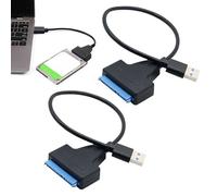 Nangilo 2PCS SATA to USB 3.0 Hard Drive Cable & Recovery,SATA to USB Adapter,USB 3.0 to SATA Cable Adapter,High-Speed Data Transfer for 2.5Inch SSD/HDD - Portable & Plug and Play