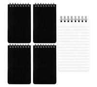 Nangilo 4 Pack A7 Notepad,Pocket Notepad,Small Notepads, Mini Spiral Pocket Size Notepads Black Cover Memo Note Pads Lined Paper Notebook