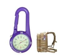 Nangilo Fob Watches for Nurses,Nurses Fob Watch,Nurses Watches for Women and Men,Purple Clip Paramedics Watches, Multifunctional Glowing Quartz Dial,Doctors & Climbing Sport
