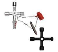 Nangilo Loft Hatch Key, 2Pcs Square Key, Multifunction Gas Meter Box Keys, Universal Cross Panel Keys, for Electric Elevator Cupboard Cabinet Water Gas Meter Opening