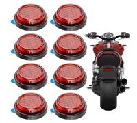 Nangilo Motorcycle Reflector,8 Pcs Red Reflectors, Number Plate Reflector Motorbike,Self-Adhesive Round Reflectors with High Visibility Design, Universal Fit for Motorcycles/Bicycles/Trailers & Gates