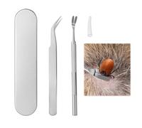 Nangilo Tick Remover Tools For Dogs, 2pcs Stainless Steel Tick Remover For Humans, Tick Remover, Dog Tick Remover Tool, Complete Tool Kit with Tweezers, Shovel, Protective Cover & Storage Box