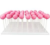 Nangopop Cake Pop Stand Display - 48 Count Wood Lollipop Holder, Candy or Sucker Stand for Wedding, Baby Shower, Birthday Party - Fit 5/32" (4mm) Lollipop Sticks