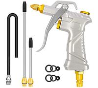 NANHONG Air Blow Gun - Air Compressor Accessories Nozzle Duster Air Tools Cleaner, with 1 Blow Nozzle & 3 Air Flow Extension, Air Tools for Compressor Professional Duster Cleaning Tool (Silver)