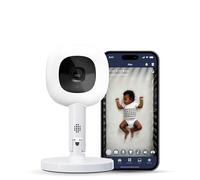 Nanit Pro 1080p HD Smart Baby Monitor and Flex Duo Stand, Featuring Split Screen and Alert Zone Function, Includes Small Breathing Band, White
